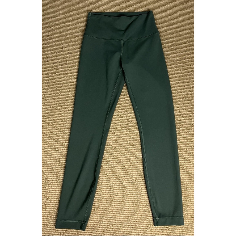 lululemon Womens 6 Wunder Under Crop Leggings Dark Green High Rise Yoga